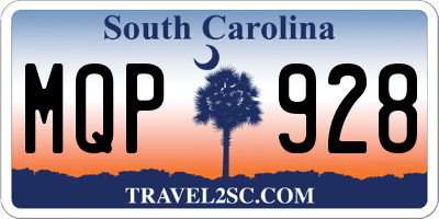 SC license plate MQP928