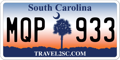 SC license plate MQP933