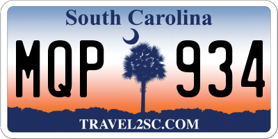 SC license plate MQP934