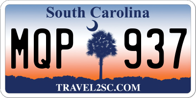 SC license plate MQP937