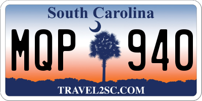 SC license plate MQP940