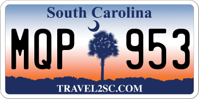SC license plate MQP953