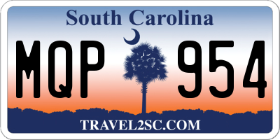 SC license plate MQP954