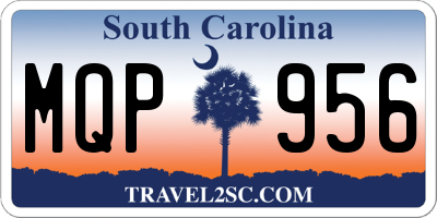 SC license plate MQP956