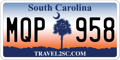 SC license plate MQP958