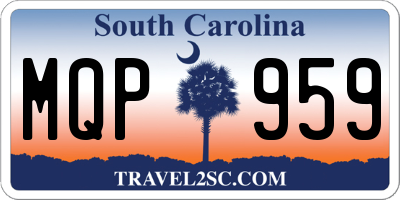 SC license plate MQP959