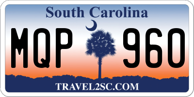 SC license plate MQP960