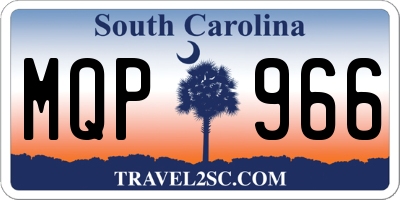 SC license plate MQP966