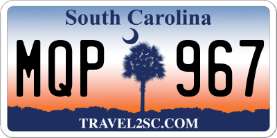 SC license plate MQP967