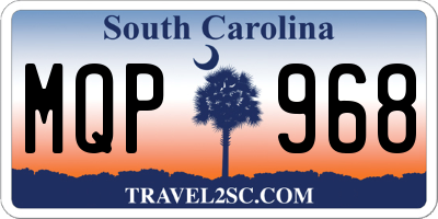 SC license plate MQP968