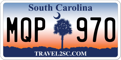 SC license plate MQP970