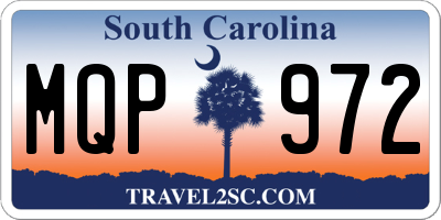 SC license plate MQP972