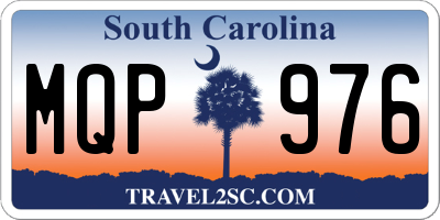 SC license plate MQP976