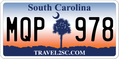 SC license plate MQP978