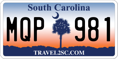 SC license plate MQP981