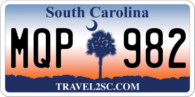SC license plate MQP982