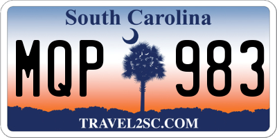 SC license plate MQP983