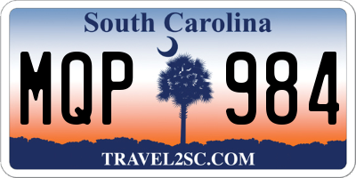 SC license plate MQP984
