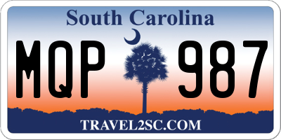 SC license plate MQP987
