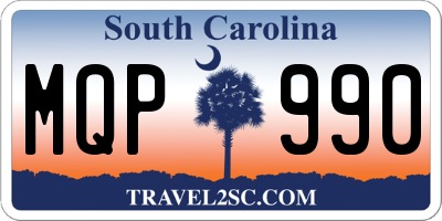 SC license plate MQP990