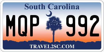 SC license plate MQP992