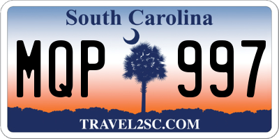 SC license plate MQP997