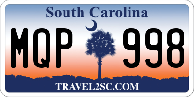 SC license plate MQP998