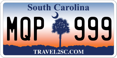 SC license plate MQP999