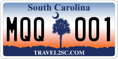 SC license plate MQQ001