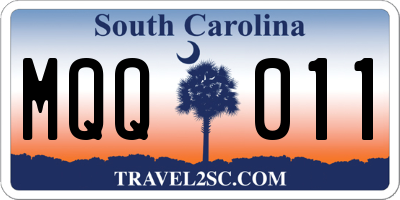SC license plate MQQ011
