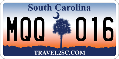 SC license plate MQQ016