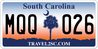 SC license plate MQQ026