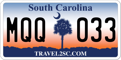 SC license plate MQQ033