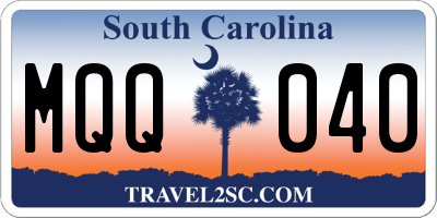 SC license plate MQQ040