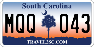 SC license plate MQQ043