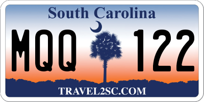 SC license plate MQQ122