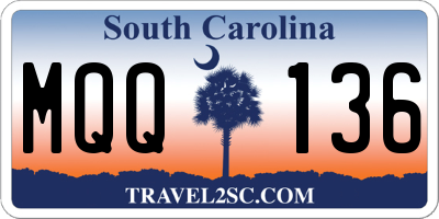 SC license plate MQQ136
