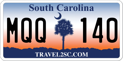 SC license plate MQQ140