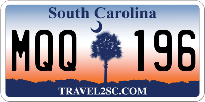 SC license plate MQQ196