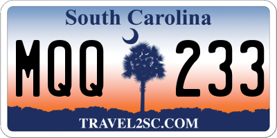 SC license plate MQQ233