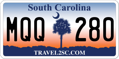 SC license plate MQQ280