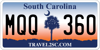 SC license plate MQQ360
