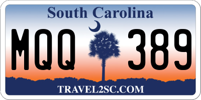 SC license plate MQQ389