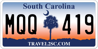 SC license plate MQQ419