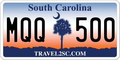 SC license plate MQQ500