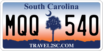 SC license plate MQQ540