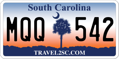 SC license plate MQQ542