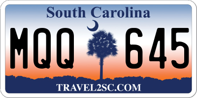 SC license plate MQQ645