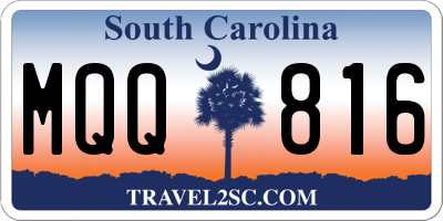 SC license plate MQQ816