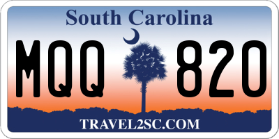 SC license plate MQQ820